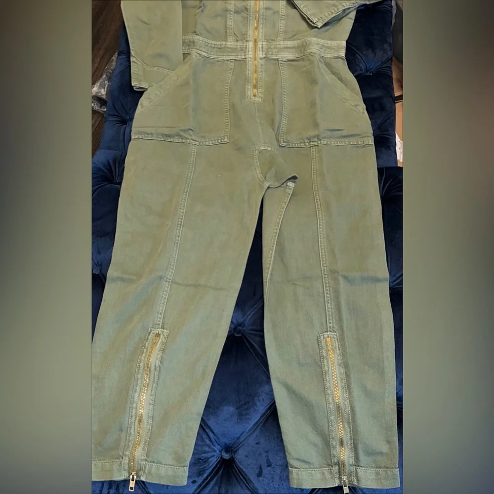 Sandrine Rose xFree People Army Zippers & Pockets Coverall Jumpsuit SzXS or SzS - Picture 6 of 16